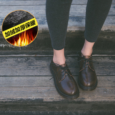 新款2017秋季小皮鞋女加絨復(fù)古森女日系學院風文藝軟妹英倫馬丁靴女鞋 岸森圓頭單鞋型號【價格 圖片 品牌 報價】-蘇寧易購富天興鞋帽服飾專營店